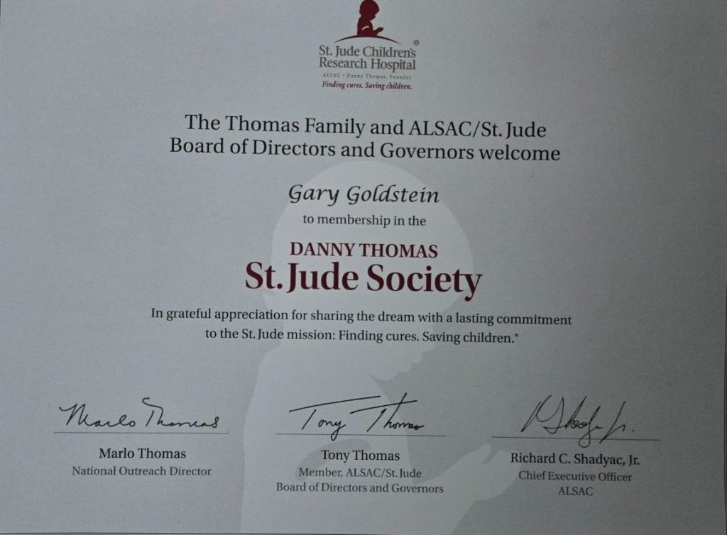Gary Goldstein’s Compassionate Commitment: Supporting St. Jude Society