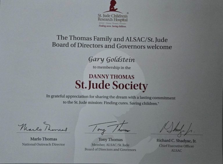 Gary Goldstein's Compassionate Commitment: Supporting St. Jude Society